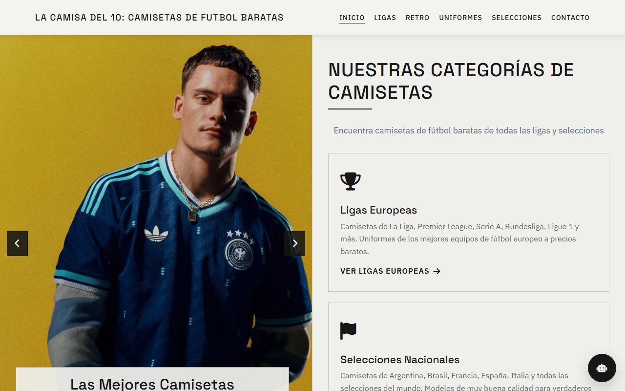 Vista del sitio de La Camisa del 10